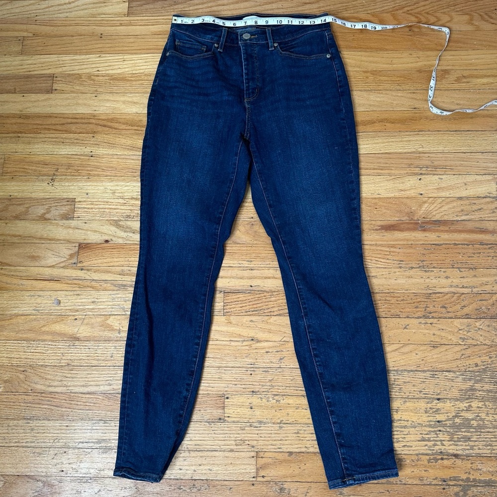 Dark wash, high waisted jeans, Loft, impeccable condition